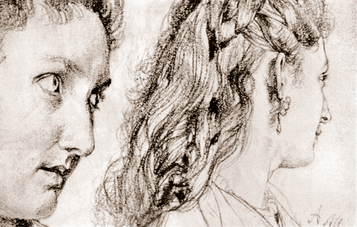  Adolpyh Von Menzel —— 两个女人头像的习作